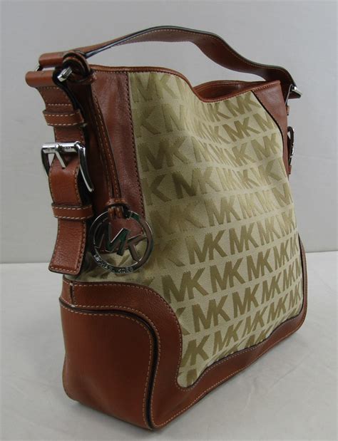 michael kors purse 35s5sbvl3j|Michael Kors Brookville Camel Beige Large Shoulder Bag Purse .